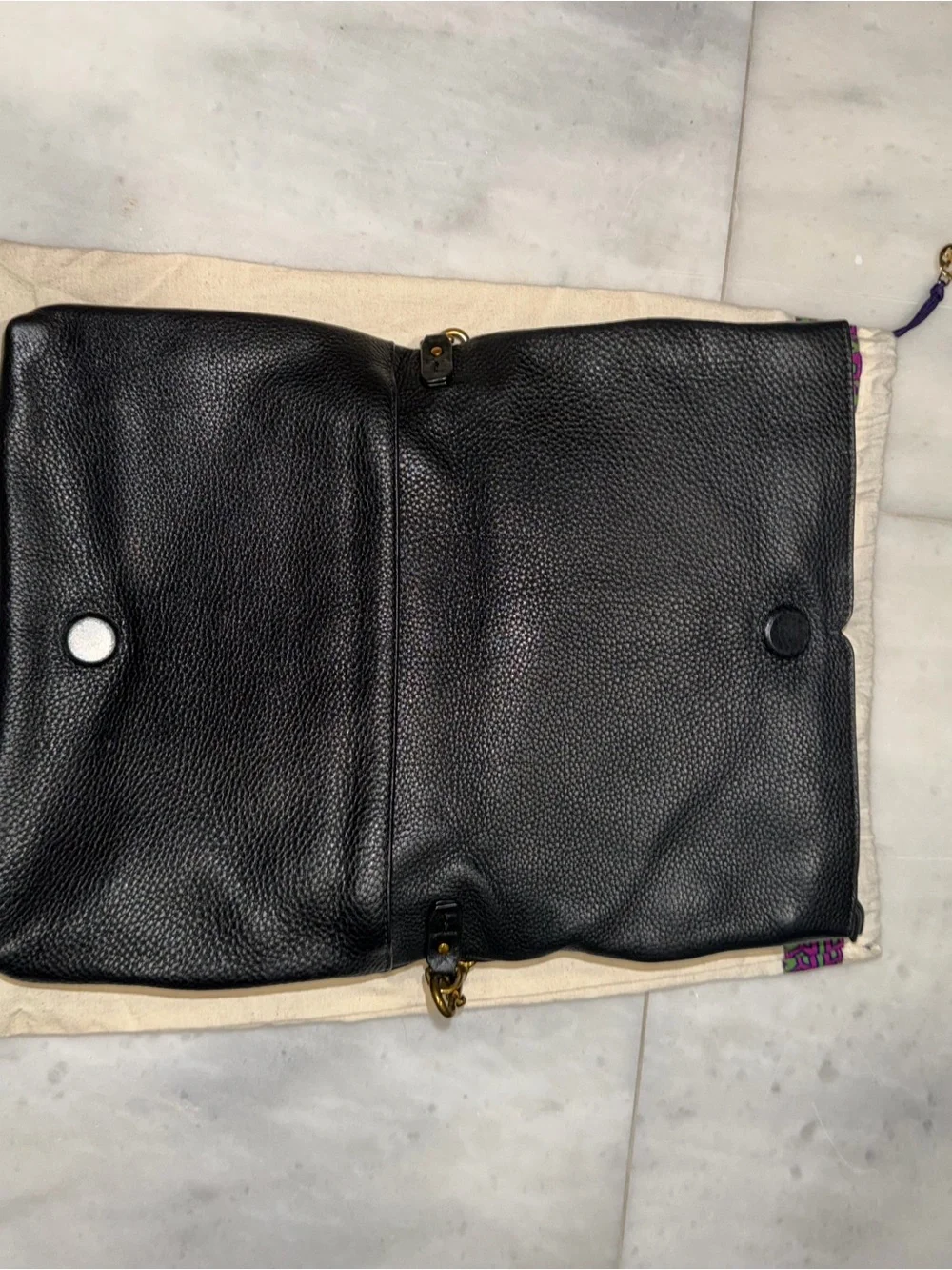 Tory Burch Black Pebbled Leather Crossbody Bag with Adjustable Strap